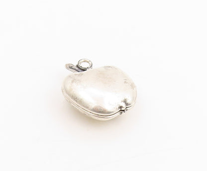 925 Sterling Silver Vintage Pendant Classic Puffy Apple Charm OPENS  PT25334
