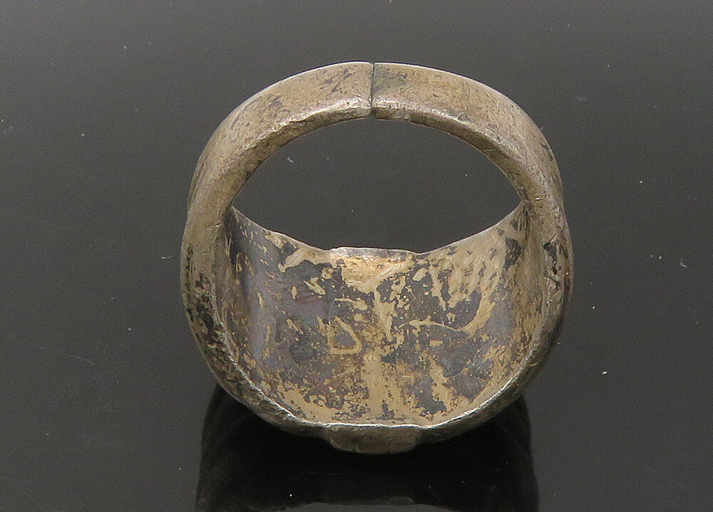 925 Sterling Silver  Vintage Antique Dark Tone Fluted Band Ring Sz 7  RG22577