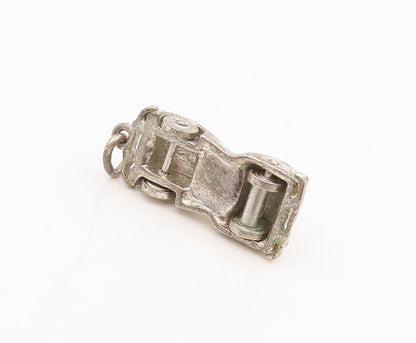 925 Sterling Silver Vintage Pendant Enamel Retro Sports Car Charm MOVES  PT25751