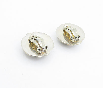 JONDELL SPAIN 925 Silver  Vintage Fluted Dome Non Pierce Earrings  EG2491