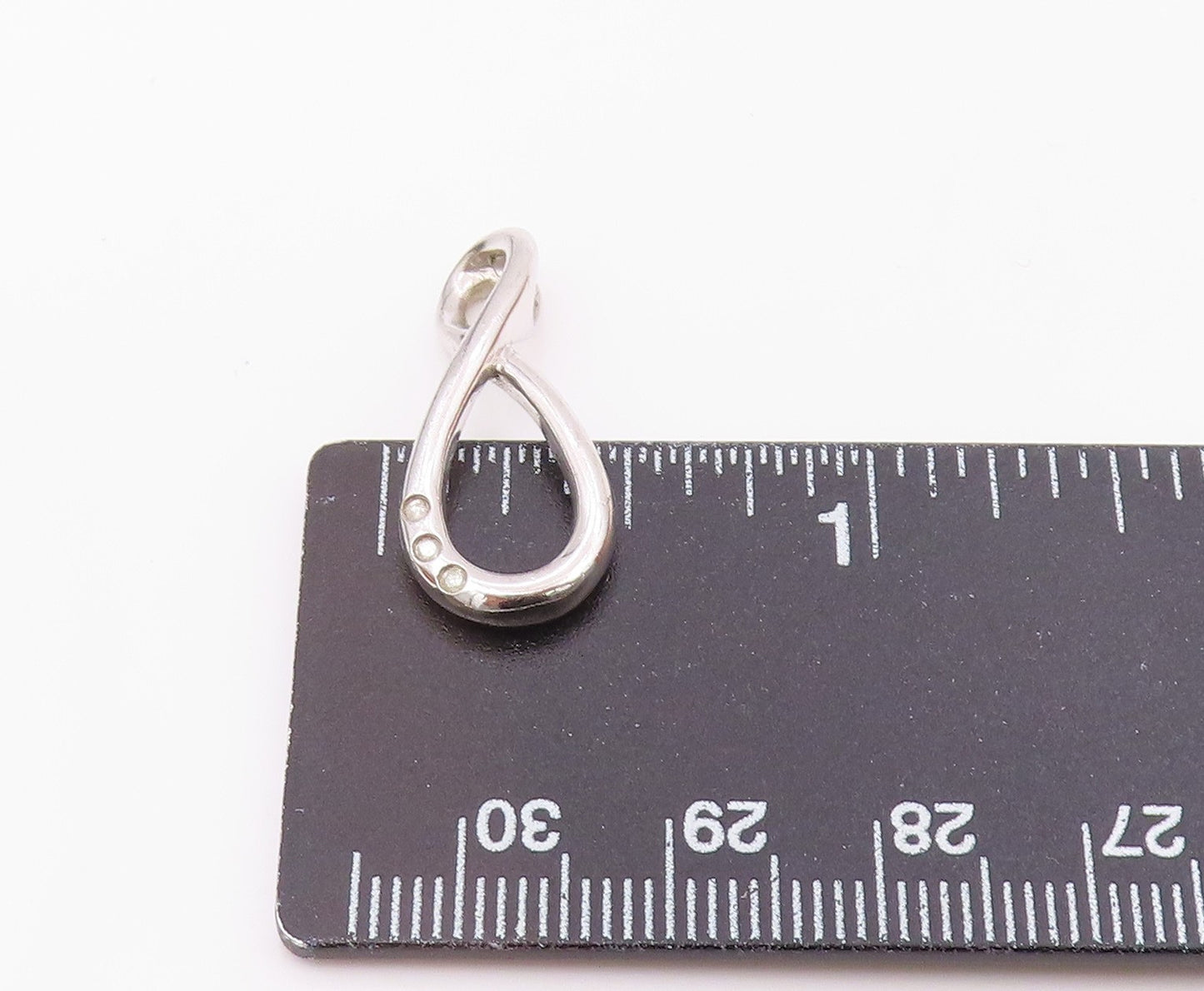 925 Silver  Vintage Dainty Genuine Diamonds Twisted Drop Pendant  PT21424