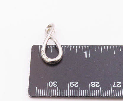 925 Silver  Vintage Dainty Genuine Diamonds Twisted Drop Pendant  PT21424