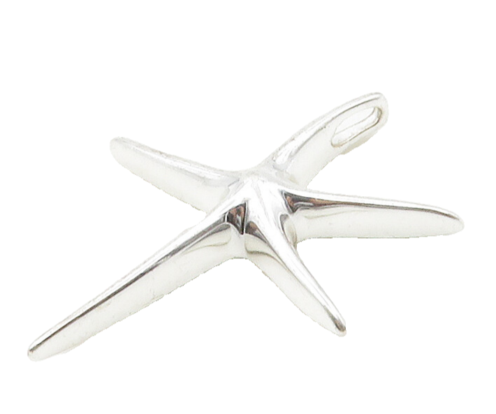 925 Sterling Silver  Shiny Polished Star Fish Motif Pendant  PT12914