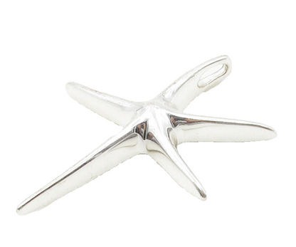 925 Sterling Silver  Shiny Polished Star Fish Motif Pendant  PT12914