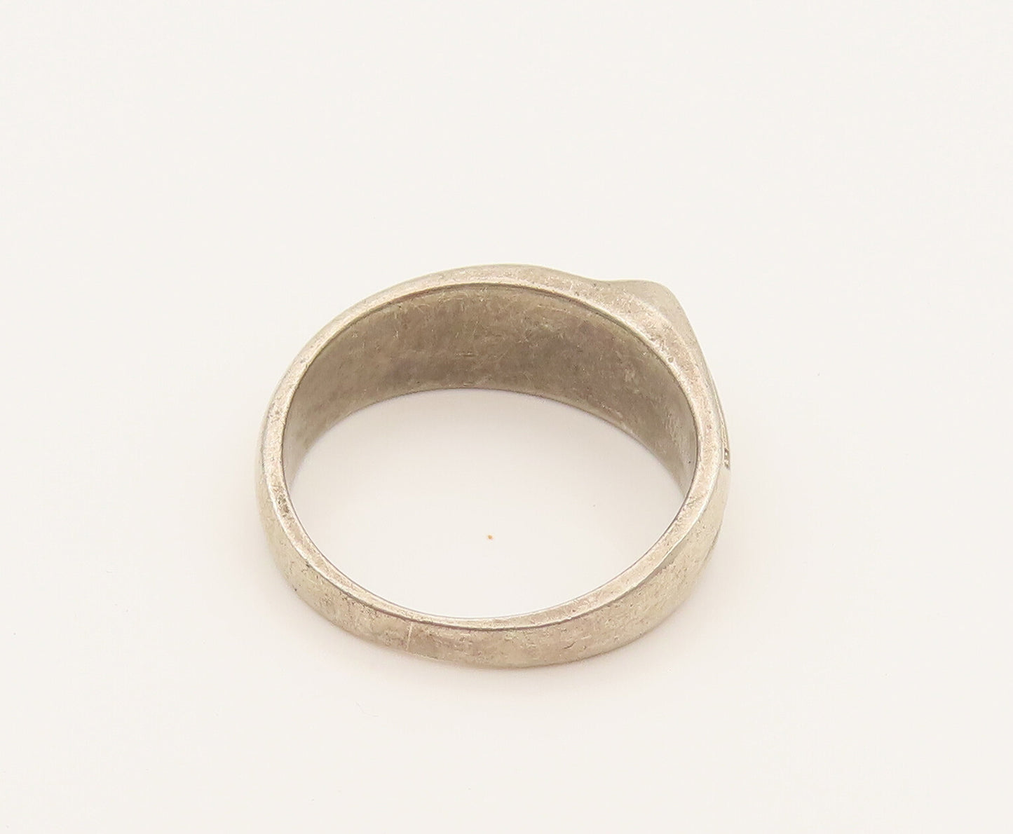 925 Sterling Silver  Vintage Genuine Diamonds Zig Zag Band Ring Sz 8  RG26288