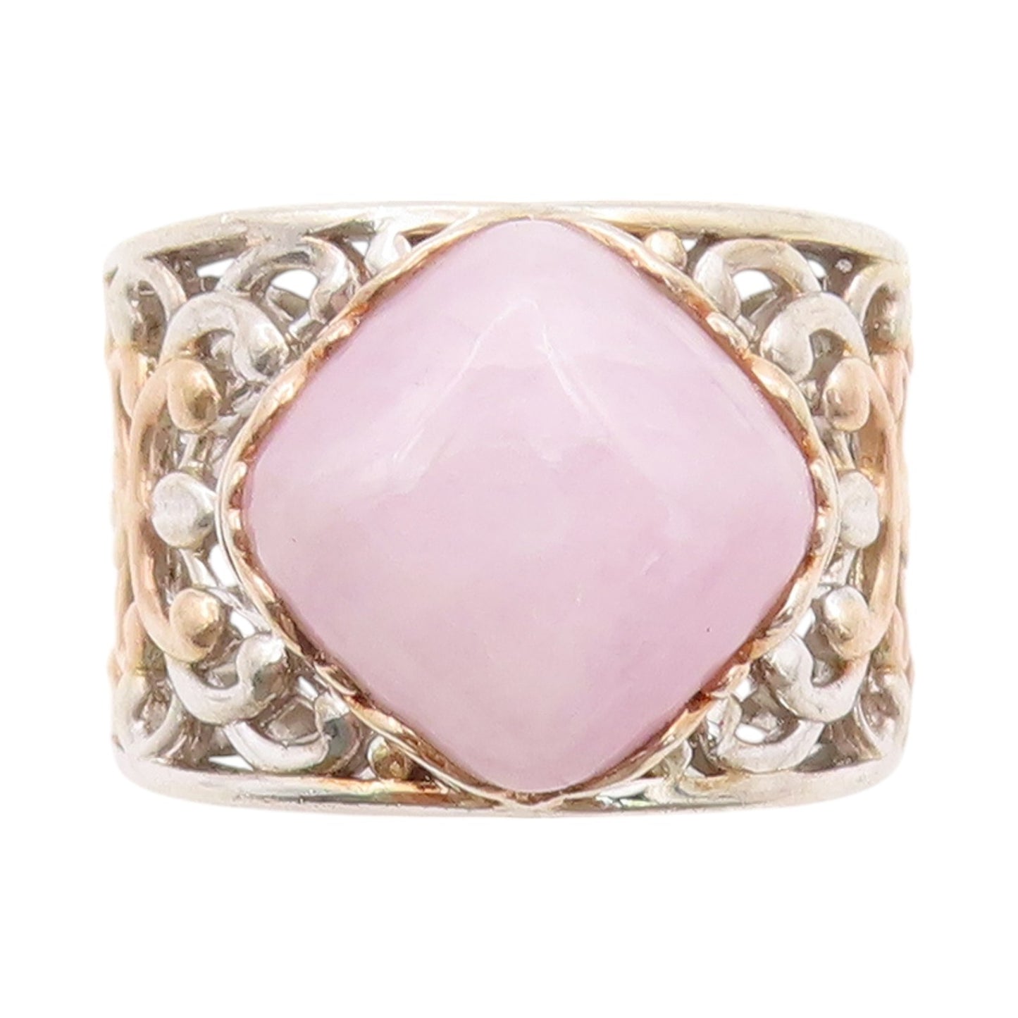 925 Sterling Silver Vintage Ring MICHAEL VALITUTTI Carved Gemstone Sz 6  RG32613