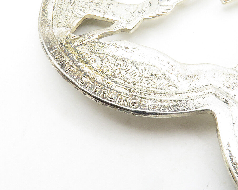 LUNT 925 Silver  Vintage Religious Cross Christmas 1972 Pendant  PT14455