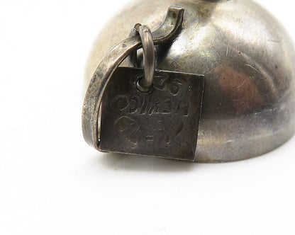 MEXICO 925 Sterling Silver  Vintage Oxidized Smooth Dome Trinket  TR1834