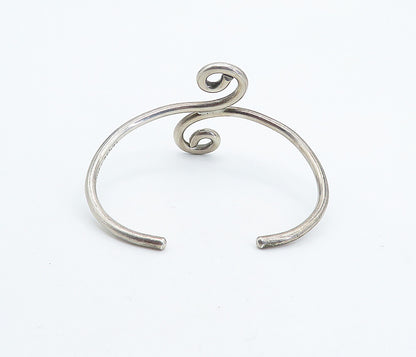 MEXICO 925 Sterling Silver  Vintage Bypass Swirl Design Cuff Bracelet  BT2988