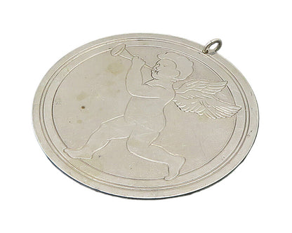 S. KIRKLAND & SON 925 Silver  Vintage Baby Angel With Horn Pendant  PT18932