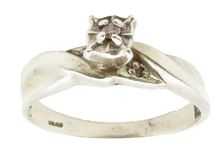 925 Silver  Vintage Genuine Diamonds Floral Swirl Band Ring Sz 7  RG13381