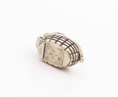 925 Sterling Silver Vintage Pendant Antique Dark Tone Baby Cradle Charm  PT24520