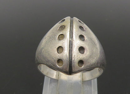 925 Sterling Silver  Vintage Dotted Detail Pointed Band Ring Sz 6  RG22791