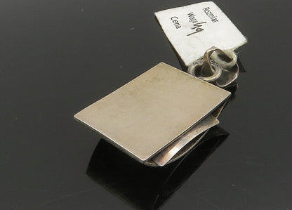 925 Sterling Silver  Vintage Petite Cutout Detail Shiny Dome Pendant  PT16585