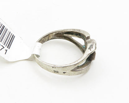 MIDDLE EAST 925 Silver  Vintage Antique Chain Link Band Ring Sz 6.5  RG19777