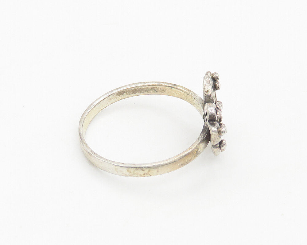 925 Sterling Silver  Vintage Shiny Butterfly Motif Band Ring Sz 8  RG19356
