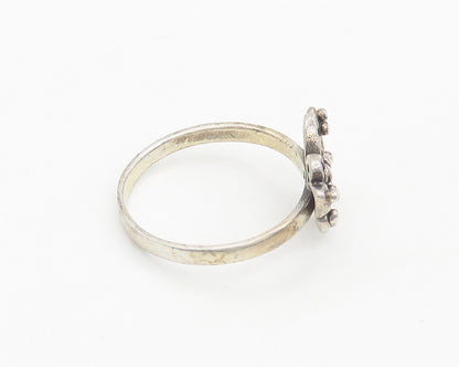 925 Sterling Silver  Vintage Shiny Butterfly Motif Band Ring Sz 8  RG19356