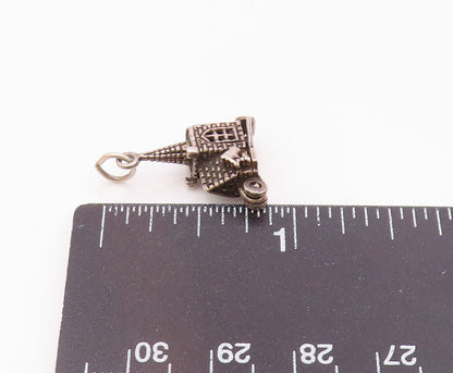 925 Silver  Vintage Couple Getting Married In Church Pendant (OPENS)  PT20456
