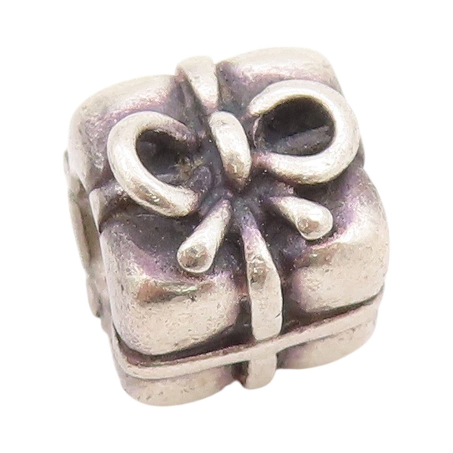925 Sterling Silver Vintage Pendant PANDORA Antique Gift Box Charm  PT24398