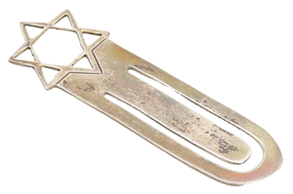 925 Sterling Silver  Vintage Stencil Cut Star Of David Solid Bookmark  TR3658