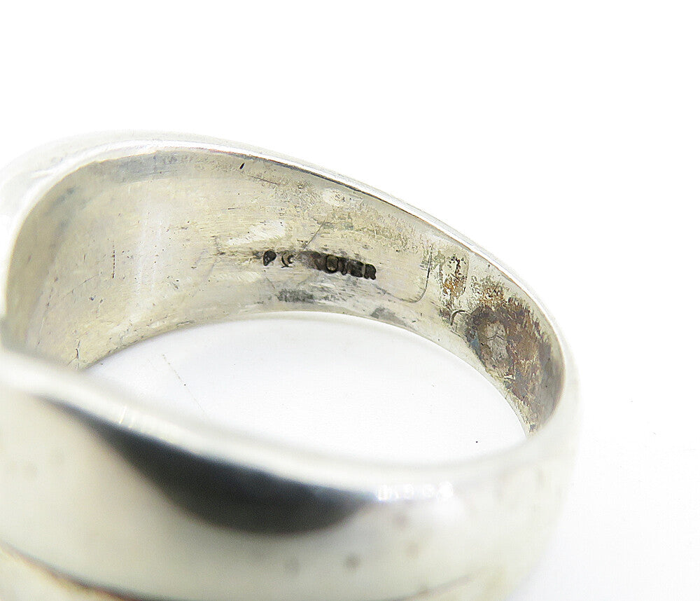 925 Sterling Silver  Vintage Shiny Twist Crossover Band Ring Sz 7.5  RG7100