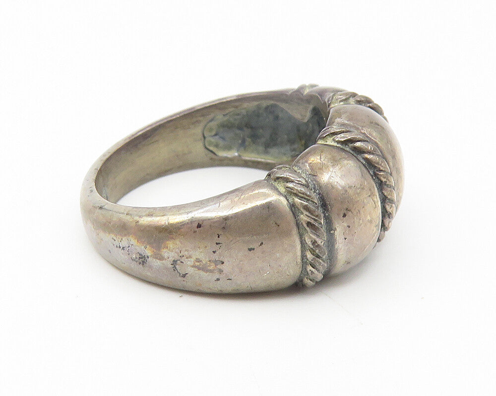 KABANA 925 Sterling Silver  Vintage Dark Tone Dome Band Ring Sz 6  RG10888