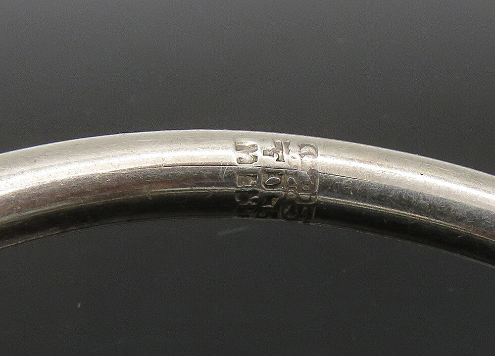 MEXICO 925 Silver  Vintage Shiny Cube Ends Bypass Bangle Bracelet  BT9002