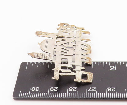 925 Sterling Silver Vintage Brooch If I Forget Jerusalem Hebrew Cutout  BP11693