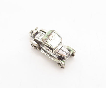 925 Sterling Silver Vintage Pendant Dark Tone Cutout Old Car Charm  PT23720