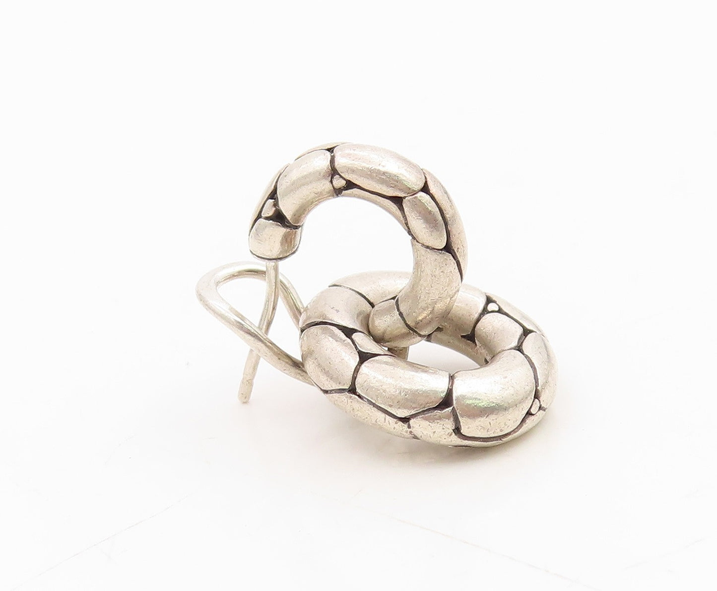 925 Sterling Silver Vintage Earrings JOHN HARDY Modernist Pebble Motif  EG14261