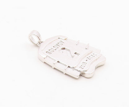 925 Sterling Silver  Vintage Shiny Saginaw Ice Hockey Jersey Pendant  PT18741