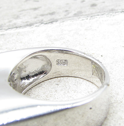 925 Sterling Silver  White Cubic Zirconia Wavy Band Ring Sz 7  RG1575