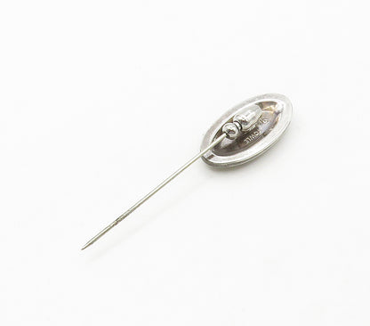 TOWLE 925 Sterling Silver  Vintage Shiny Oval Bubble Border Lapel Pin  TR2244