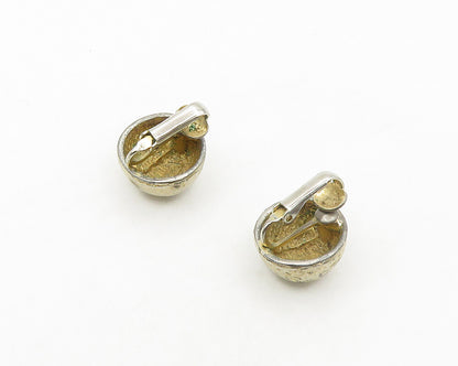 DESIGNER 925 Silver  Vintage Shiny Textured Dome Non Pierce Earrings  EG9151