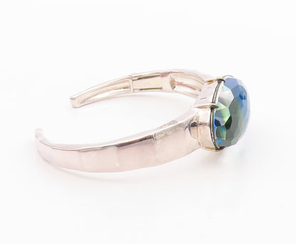 10k Gold 925 Sterling Silver Vintage Bracelet OPPOLITA Gemstone Cuff  BT11338