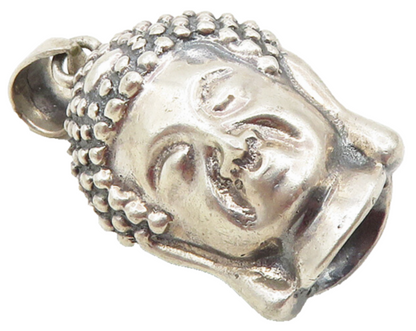 925 Sterling Silver  Vintage Modernist Hollow Two Sided Face Pendant  PT7410