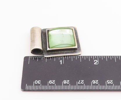 925 Sterling Silver Vintage Pendant Modernist Moonstone Geometric Frame  PT26524