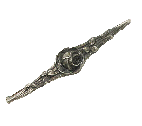 925 Sterling Silver  Vintage Antique Oxidized Floral Vine Brooch Pin  BP6824