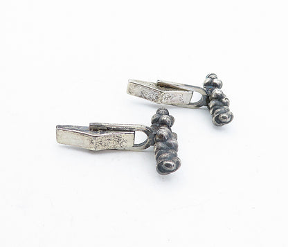 925 Sterling Silver  Vintage Antique Oxidized Sculpted Cuff Links  TR1085