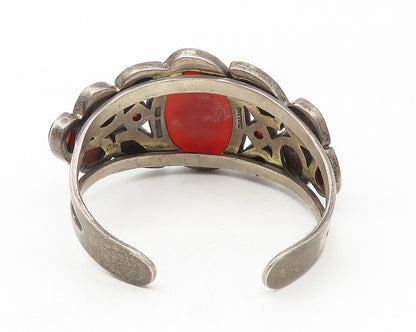 BARSE 925 Silver  Vintage Carnelian Jasper & Tiger's Eye Cuff Bracelet  BT4514