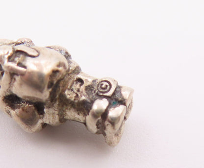 925 Sterling Silver  Vintage Petite Santa Clause Christmas Pendant  PT17284