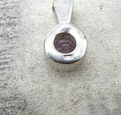925 Sterling Silver  Round Cut Faceted White Cubic Zirconia Pendant  PT1521