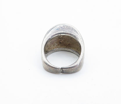 FRANCIS STEBBINGS 925 Silver  Vintage Shiny Fluted Dome Band Ring Sz 7  RG4318