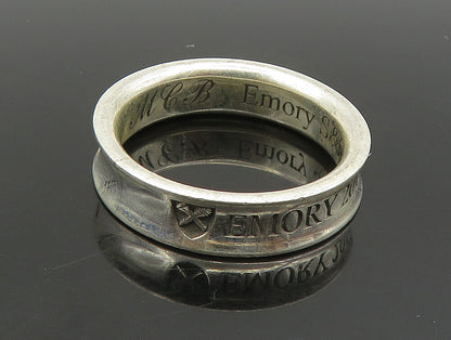 925 Silver  Vintage Shiny Emory 2015 Champions Concave Band Ring Sz 6  RG23951