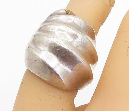 MEXICO 925 Sterling Silver  Vintage Shiny Concave Dome Band Ring Sz 5.5 RG4835