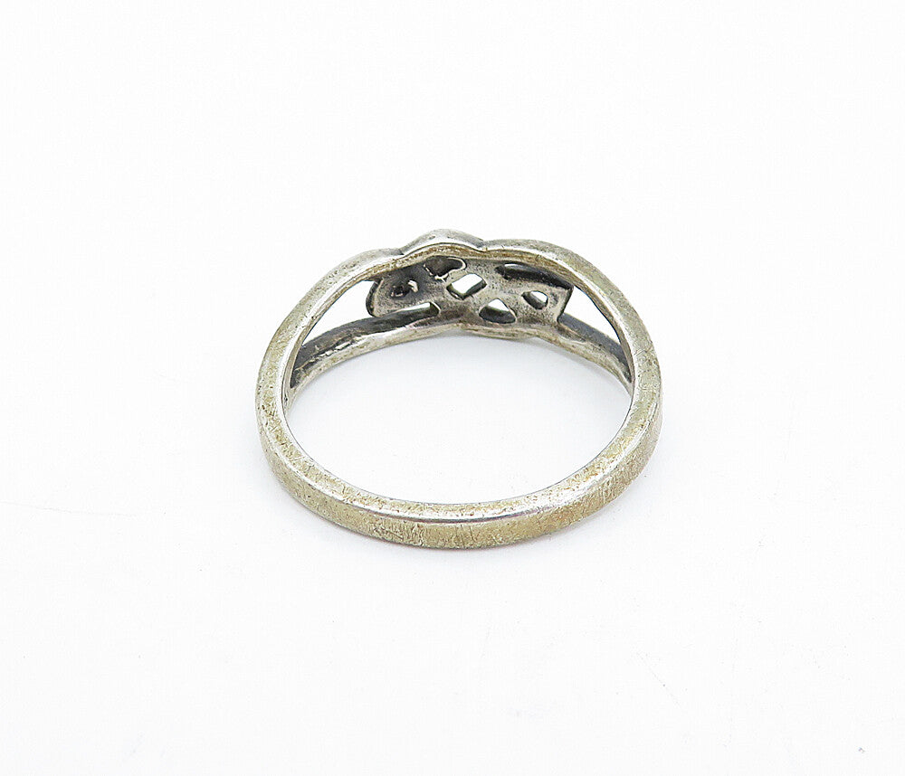 WHEELER 925 Sterling Silver  Vintage Open Celtic Knot Band Ring Sz 9  RG3903