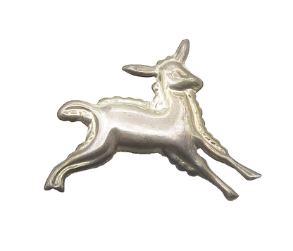 MEXICO 925 Sterling Silver  Vintage Dark Tone Lamb Animal Brooch Pin  BP6595