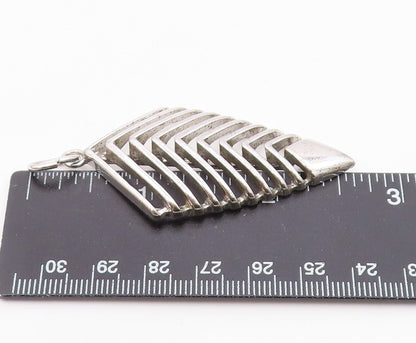 925 Sterling Silver  Vintage Graduated Openwork Pointed Drop Pendant  PT21658