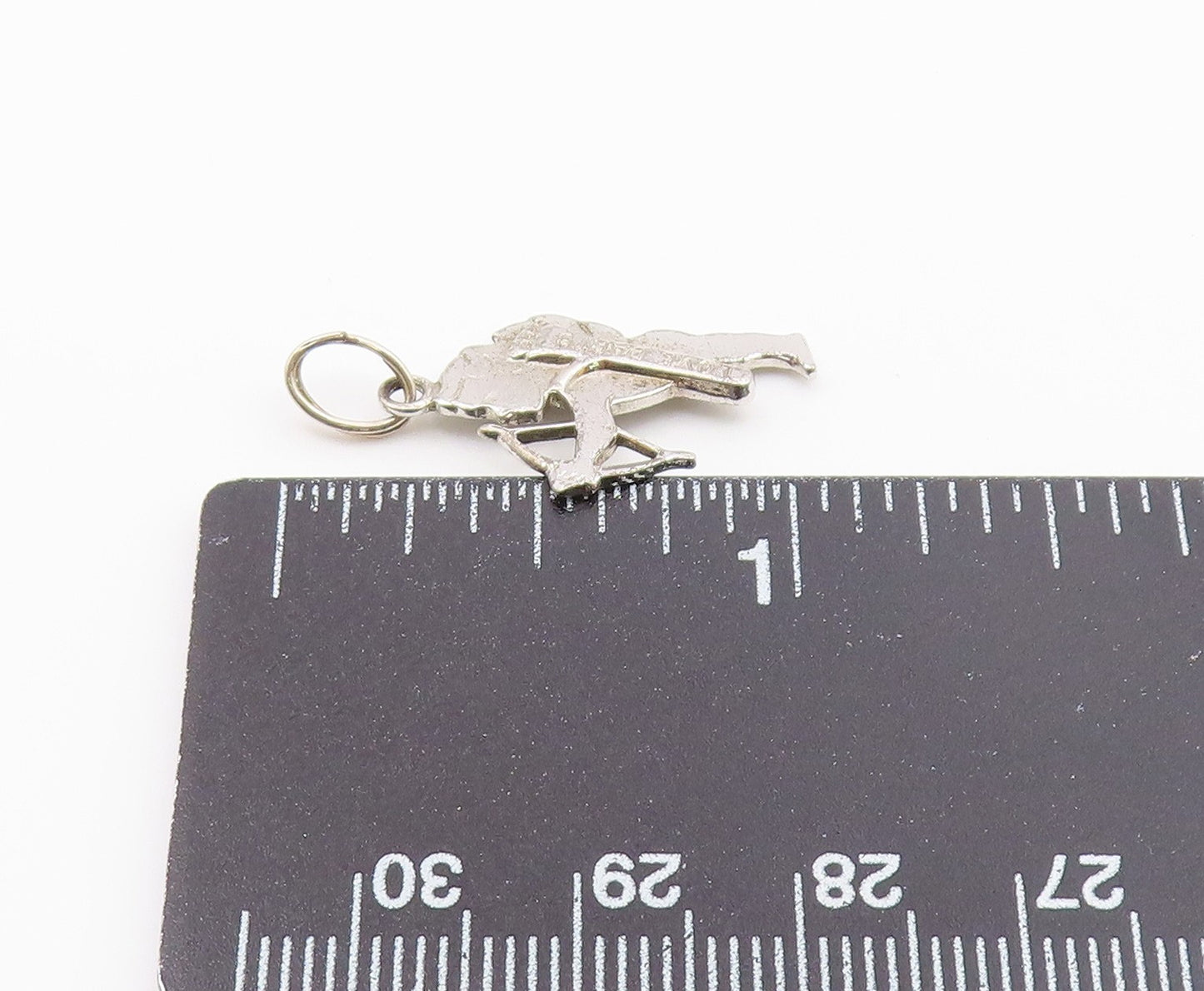 925 Sterling Silver   Vintage Petite Baby Angel Cupid Motif Pendant  PT18256
