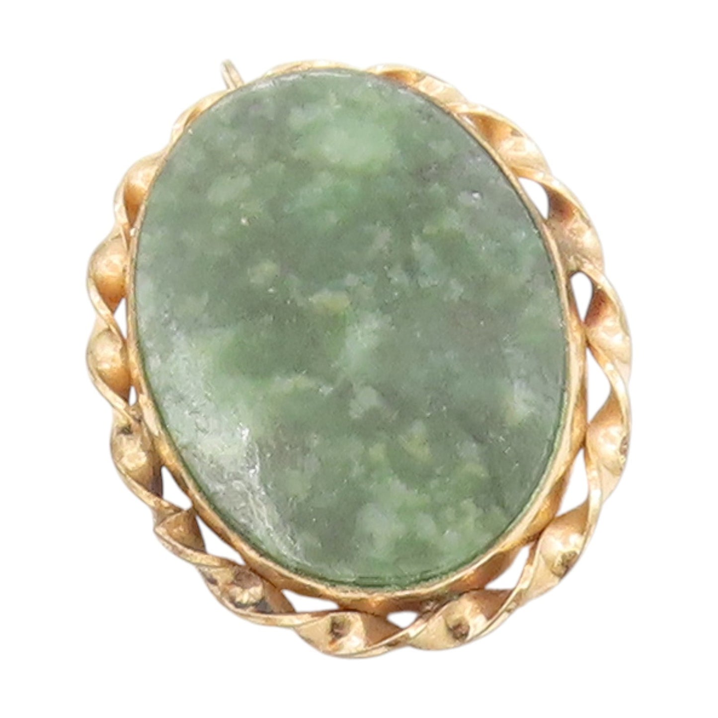 925 Sterling Silver Vintage Brooch Gold Plated Cabochon Gemstone Pin  BP1001